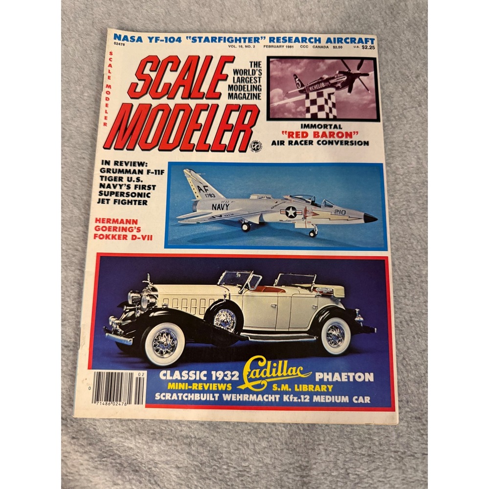 Scale Modeler Magazine February 1981 Vol 16 No 2 1932 Cadillac NASA YF-104 Tiger